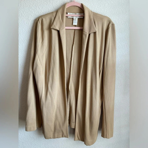 Vintage Badgely Mischka American Glamour Camel Blazer Style Cardigan - Picture 4 of 8